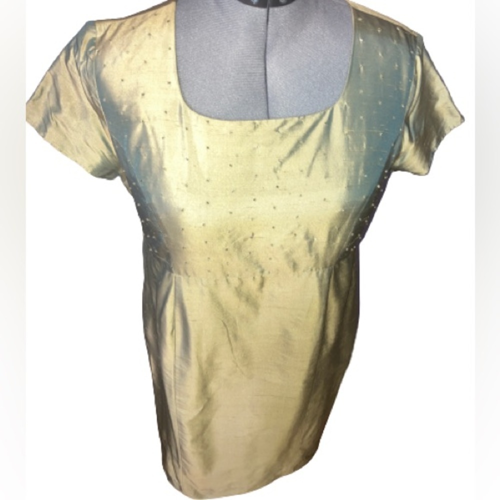 Motherhood 100% silk beaded bodice dress sz m
